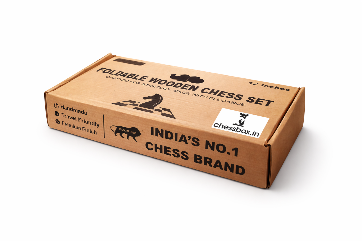 chessbox 12 x 12 Inch magnetic travel wooden chess set with 2 extra queens 30 cm Chess Board (Brown)